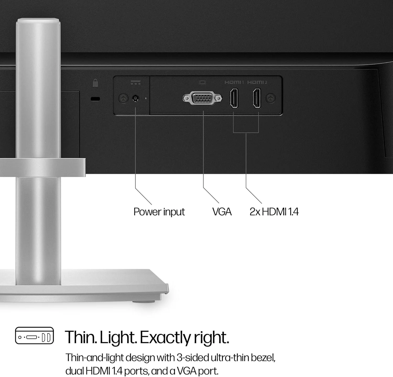 مانیتور قابل تنظیم ارتفاع HP سری 5-527sh، پنل 27 اینچی FHD IPS، نرخ تازه سازی 100 هرتز، HDMI و VGA، ضد تابش نور و بدون پرش، دارای گواهینامه Works With Chromebook [94C50AA]