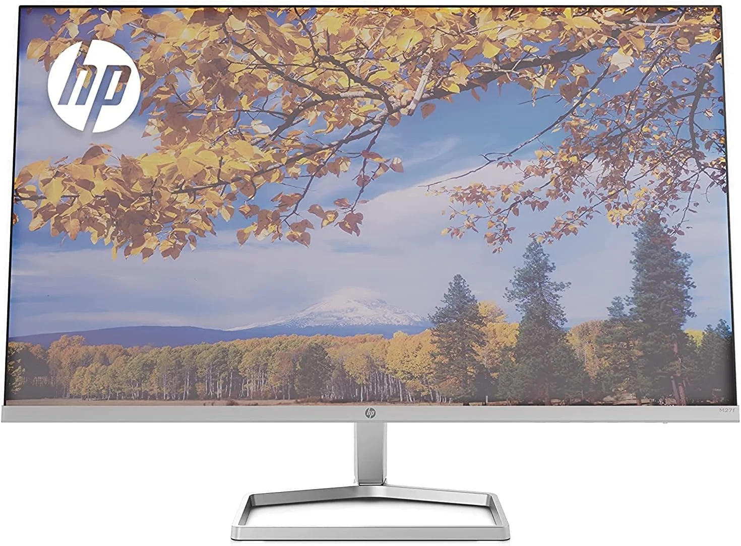 مانیتور فوق باریک 27 اینچی HP M27f، فول اچ دی 1080p، نرخ تازه سازی 75 هرتز، 2 پورت HDMI، 1 پورت VGA، فیلتر نور آبی، ضد تابش نور، تنظیم شیب، بدون پرش تصویر، زاویه دید فوق عریض 178 درجه، نقره ای و مشکی