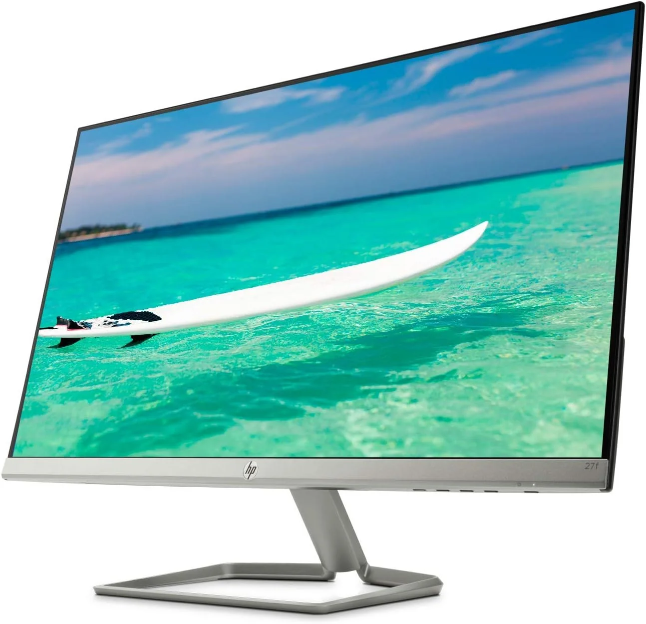 مانیتور ال ای دی 27 اینچی HP 27F، FHD، IPS، 2 HDMI، 1 VGA، AMD FREESYNC، نقره ای/مشکی