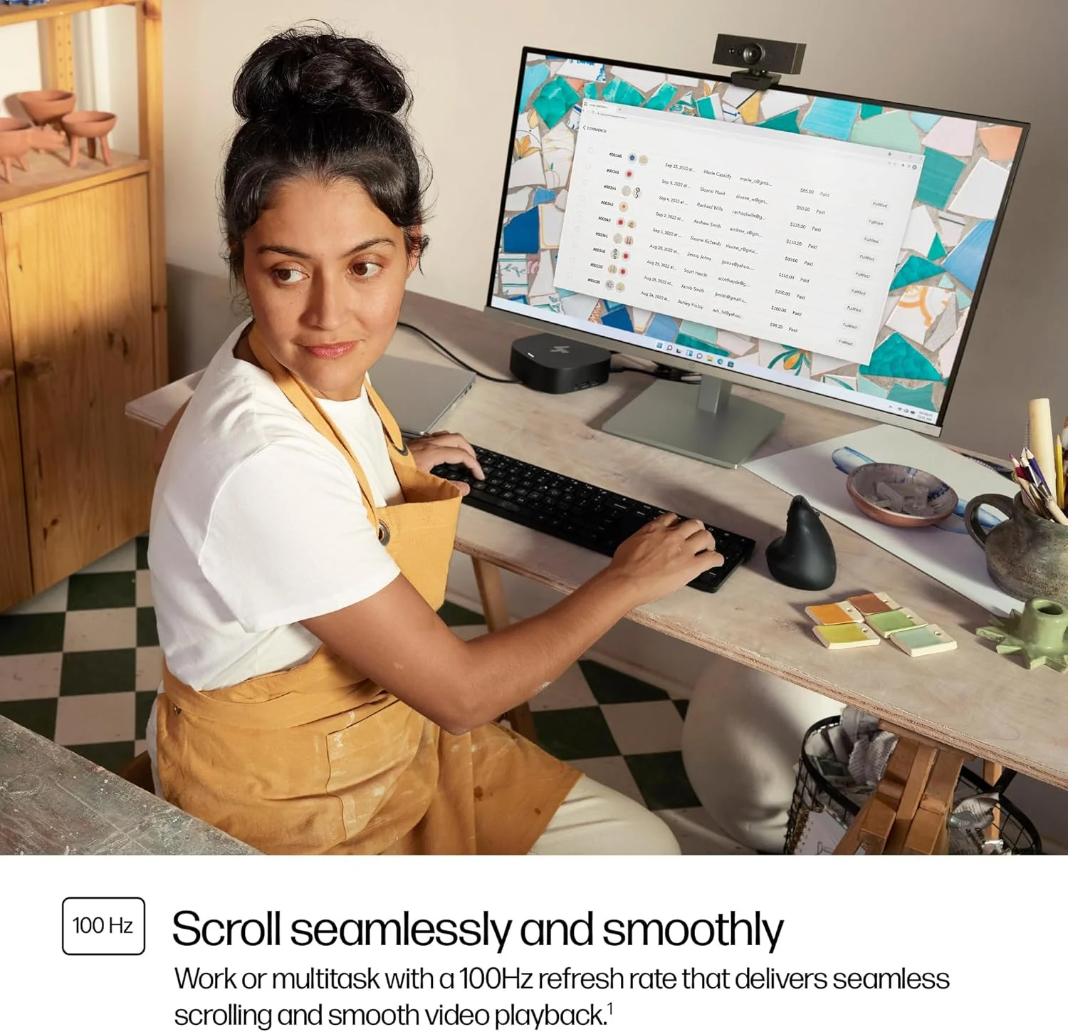مانیتور قابل تنظیم ارتفاع HP سری 5-527sh، پنل 27 اینچی FHD IPS، نرخ تازه سازی 100 هرتز، HDMI و VGA، ضد تابش نور و بدون پرش، دارای گواهینامه Works With Chromebook [94C50AA]