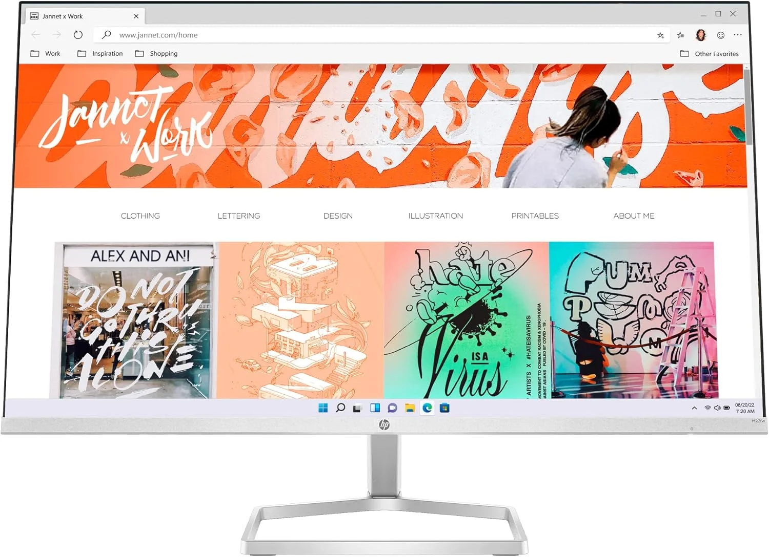مانیتور 23.8 اینچی HP M27fw Full HD IPS LCD با HDMI، VGA و AMD FreeSync - سفید