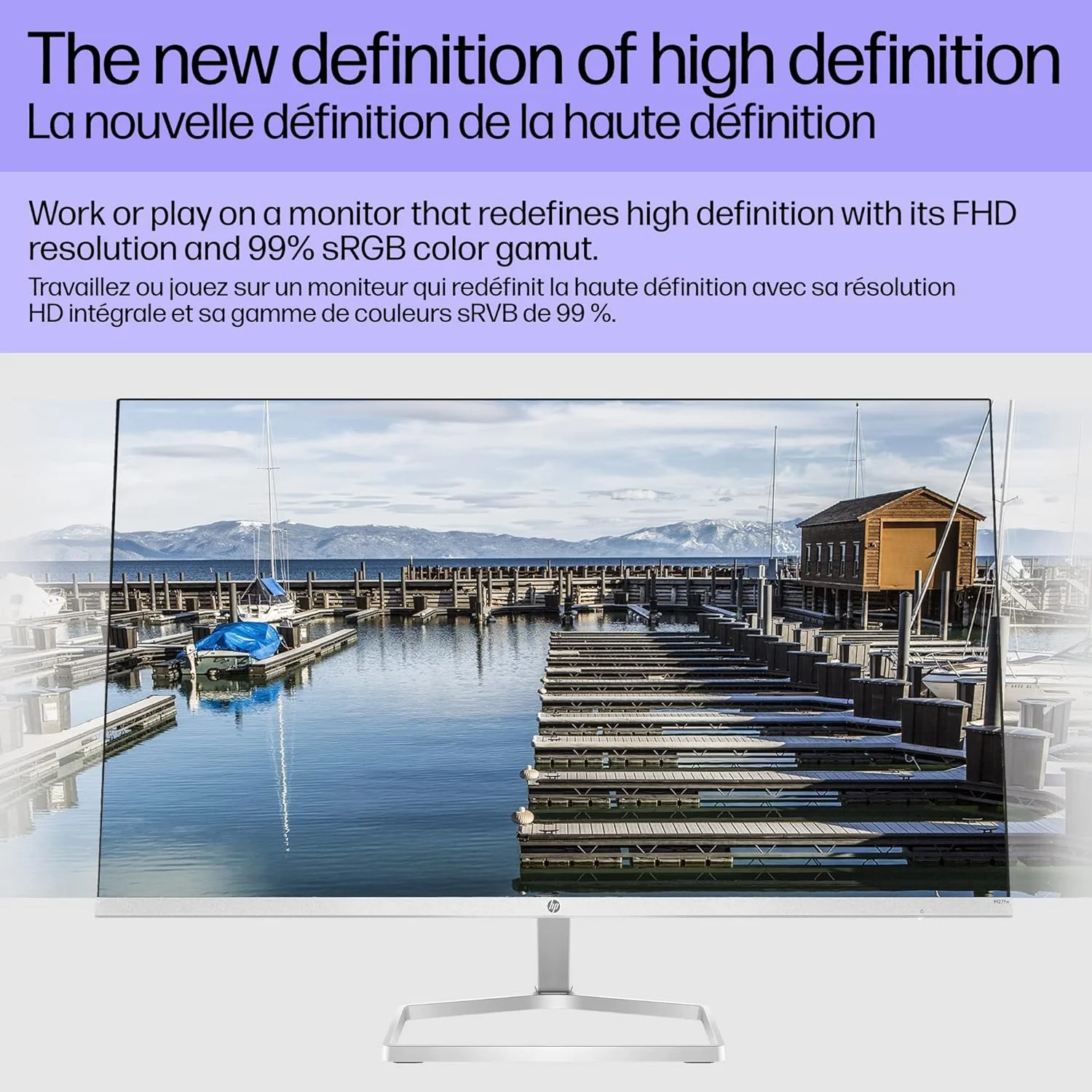 مانیتور 23.8 اینچی HP M27fw Full HD IPS LCD با HDMI، VGA و AMD FreeSync - سفید