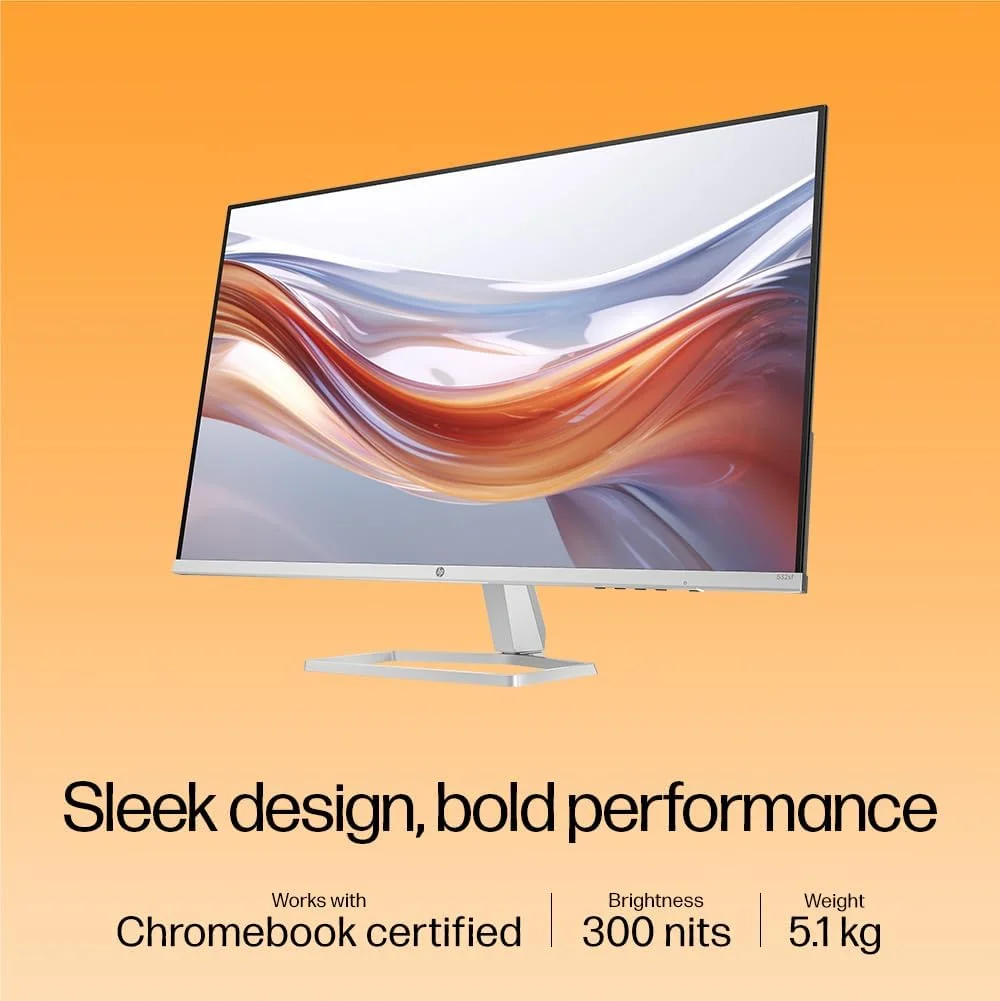مانیتور 31.5 اینچی FHD سری 5 HP - مدل 532sf، 31.5 اینچ (80 سانتی متر)، FHD (1920 x 1080)، 300 نیت، ضد تابش نور، Eye Ease، 5.1 کیلوگرم