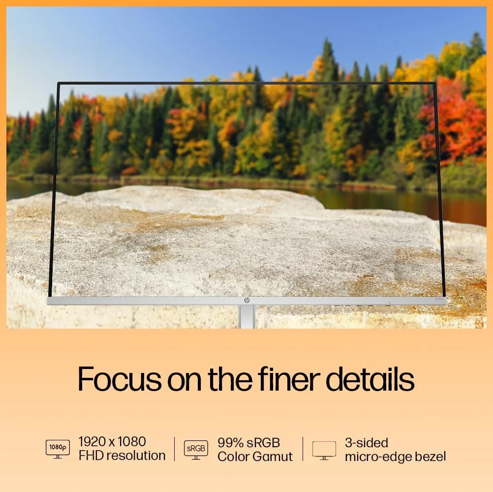 مانیتور 31.5 اینچی FHD سری 5 HP - مدل 532sf، 31.5 اینچ (80 سانتی متر)، FHD (1920 x 1080)، 300 نیت، ضد تابش نور، Eye Ease، 5.1 کیلوگرم