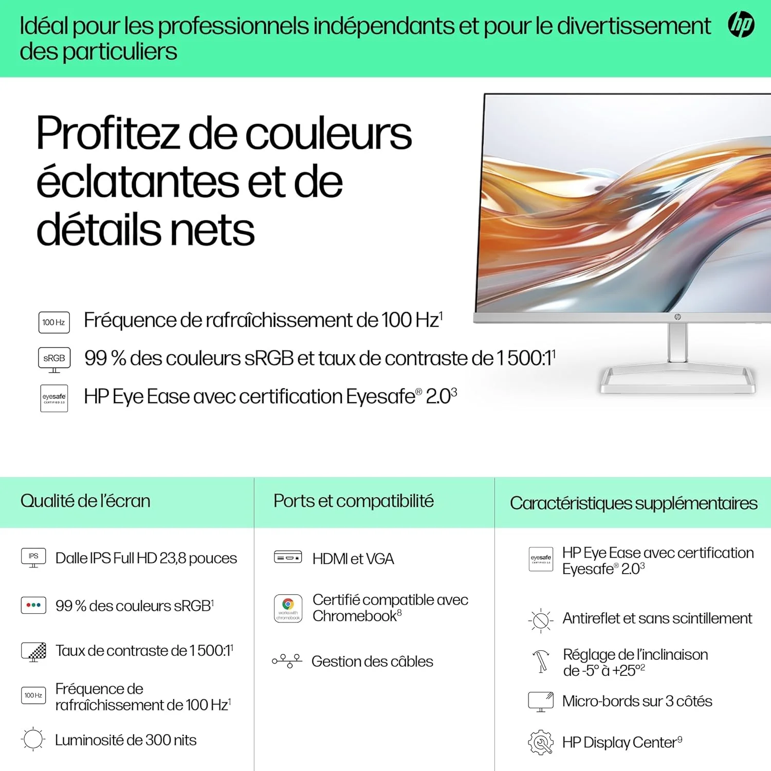 مانیتور 23.8 اینچی سفید رنگ اچ پی سری 5 مدل 524sw مانیتور 23.8 اینچی سفید رنگ اچ پی سری 5 مدل 524sw