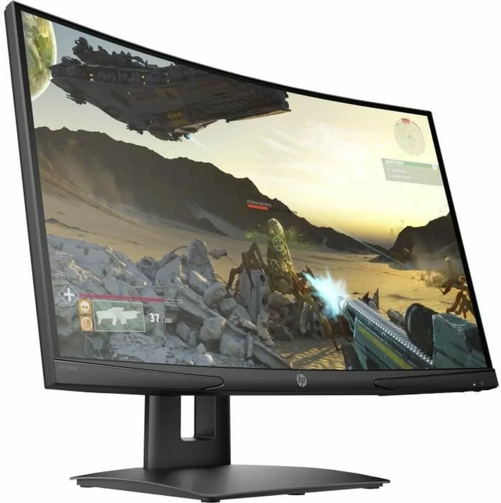 مانیتور گیمینگ HP X24c، مانیتور گیمینگ خمیده 1500R با رزولوشن FHD، نرخ تازه سازی 144 هرتز و AMD FreeSync Premium (1 HDMI، 1 DisplayPort)