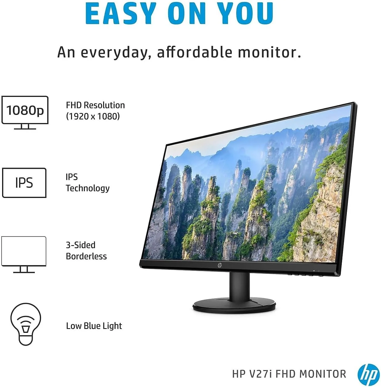 مانیتور 27 اینچی HP V27i FHD | مانیتور کامپیوتر فول اچ دی با پنل IPS و طراحی میکرو اج 3 طرفه | صفحه نمایش نور آبی کم با پورت های HDMI و VGA | (9SV92AA#ABA) مشکی مانیتور 27 اینچی HP V27i FHD | مانیتور کامپیوتر فول اچ دی با پنل IPS و طراحی میکرو اج 3 طرفه | صفحه نمایش نور آبی کم با پورت های HDMI و VGA | (9SV92AA#ABA) مشکی