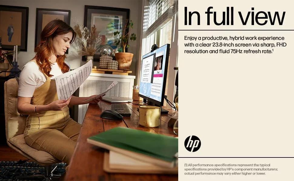 مانیتور اداری 23.8 اینچی HP با صفحه نمایش FHD – پنل VA، رزولوشن 1920x1080، نرخ تازه سازی 75 هرتز، زمان پاسخگویی 5 میلی ثانیه، HDMI، VGA، AMD FreeSync (شامل پایه هدست First Wave + ماوس بی سیم + پد ماوس First Wave) – V24v G5 مانیتور اداری 23.8 اینچی HP با صفحه نمایش FHD – پنل VA، رزولوشن 1920x1080، نرخ تازه سازی 75 هرتز، زمان پاسخگویی 5 میلی ثانیه، HDMI، VGA، AMD FreeSync (شامل پایه هدست First Wave + ماوس بی سیم + پد ماوس First Wave) – V24v G5