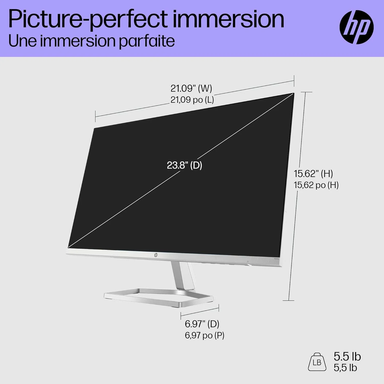 مانیتور 24 اینچی FHD اچ پی مدل M24fw نقره ای با فناوری AMD FreeSync (مدل 2021، 23.8 اینچ) مانیتور 24 اینچی FHD اچ پی مدل M24fw نقره ای با فناوری AMD FreeSync (مدل 2021، 23.8 اینچ)
