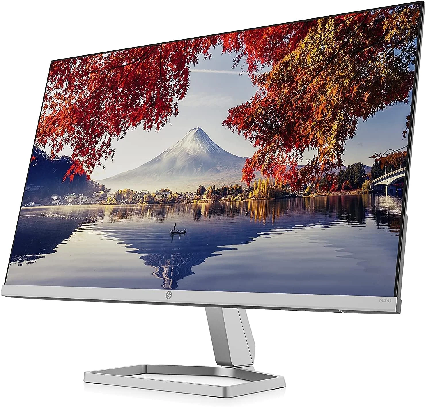 مانیتور 23.8 اینچی HP M24f Full HD IPS LCD با HDMI، VGA و AMD FreeSync - نقره ای مشکی