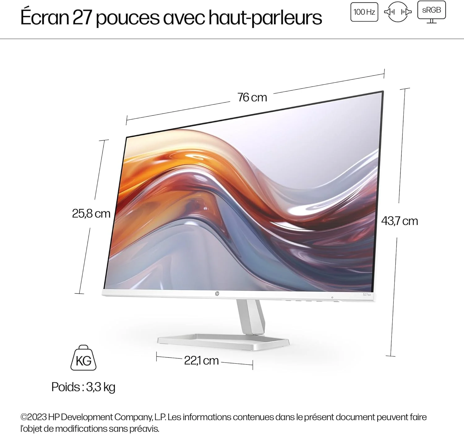 مانیتور 27 اینچی HP مدل 527sa (68.6 سانتی متر، سفید/نقره ای، FullHD، IPS، HDMI، VGA، بلندگو، پنل 100 هرتز) مانیتور 27 اینچی HP مدل 527sa (68.6 سانتی متر، سفید/نقره ای، FullHD، IPS، HDMI، VGA، بلندگو، پنل 100 هرتز)