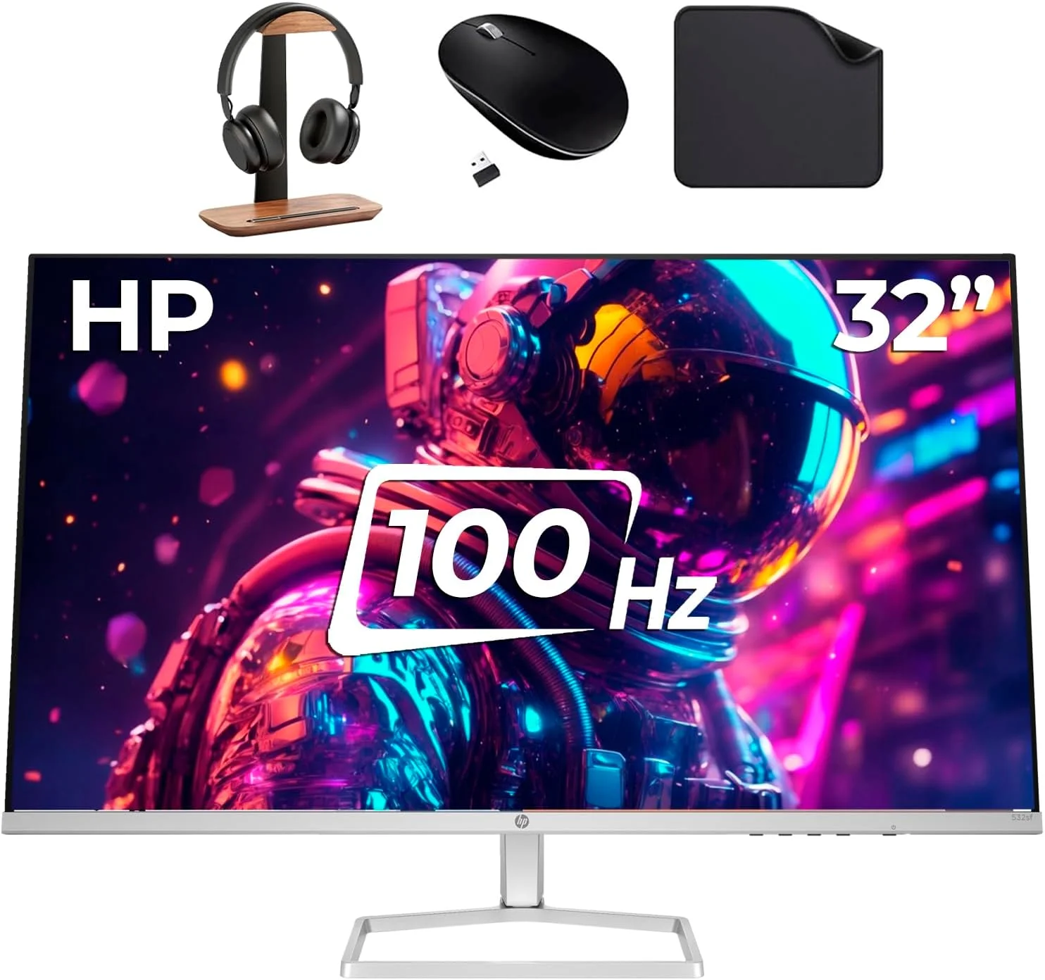 مانیتور تجاری 31.5 اینچی HP با صفحه نمایش FHD - پنل IPS، رزولوشن 1920x1080، پوشش 99% sRGB، نرخ نوسازی 100 هرتز، زمان پاسخگویی 5 میلی‌ثانیه (شامل پایه هدست First Wave + ماوس بی‌سیم + ماوس پد First Wave) مدل s5 532sf