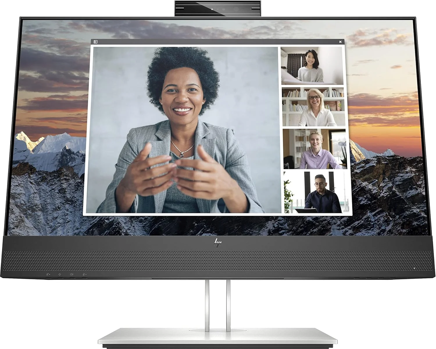 مانیتور صفحه تخت کامپیوتر HP E24m G4 با ابعاد 60.5 سانتی متر (23.8 اینچ) رزولوشن 1920 x 1080 پیکسل Full HD مشکی، نقره ای