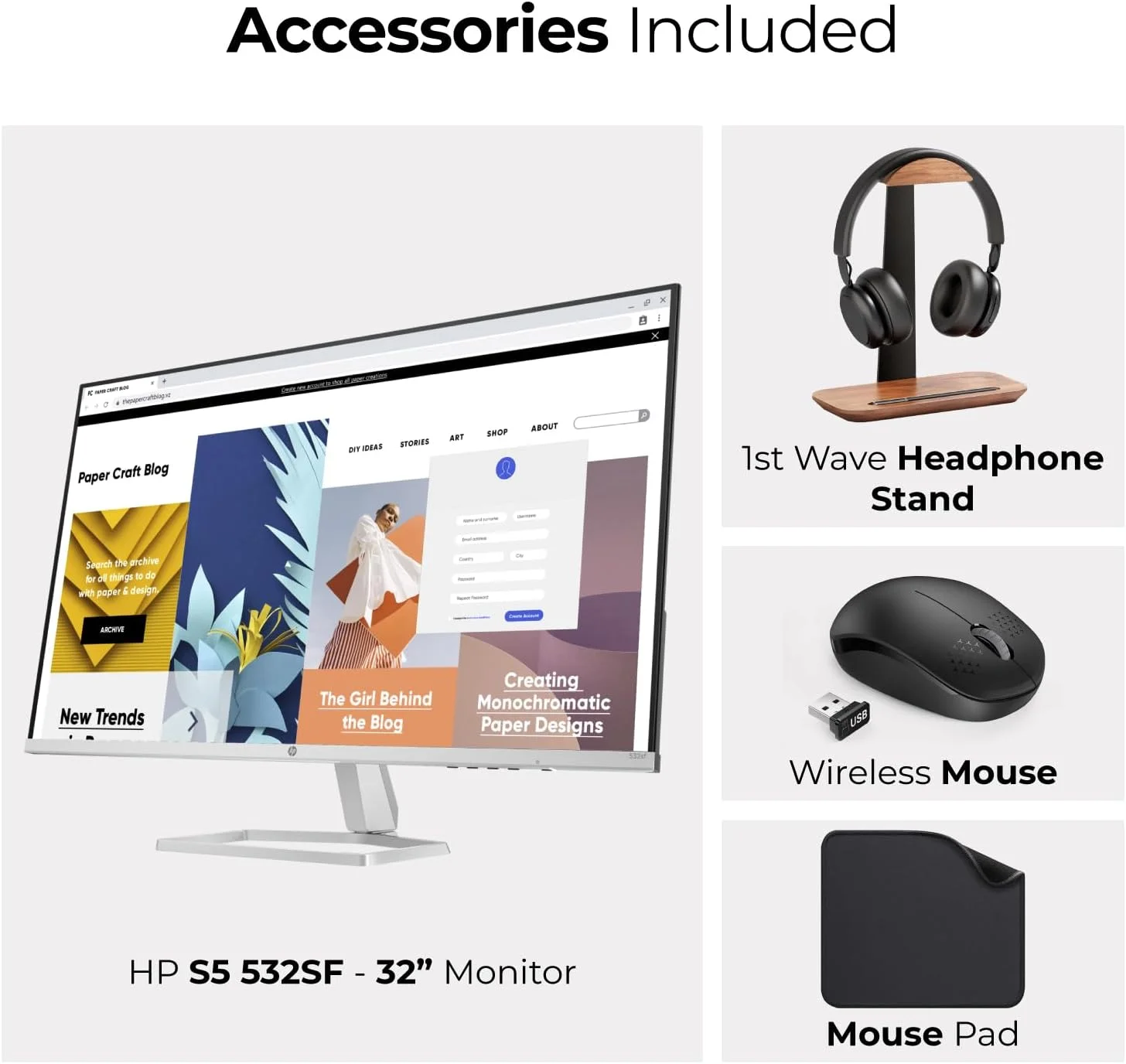 مانیتور تجاری 31.5 اینچی HP با صفحه نمایش FHD - پنل IPS، رزولوشن 1920x1080، پوشش 99% sRGB، نرخ نوسازی 100 هرتز، زمان پاسخگویی 5 میلیثانیه (شامل پایه هدست First Wave + ماوس بیسیم + ماوس پد First Wave) مدل s5 532sf مانیتور تجاری 31.5 اینچی HP با صفحه نمایش FHD - پنل IPS، رزولوشن 1920x1080، پوشش 99% sRGB، نرخ نوسازی 100 هرتز، زمان پاسخگویی 5 میلیثانیه (شامل پایه هدست First Wave + ماوس بیسیم + ماوس پد First Wave) مدل s5 532sf