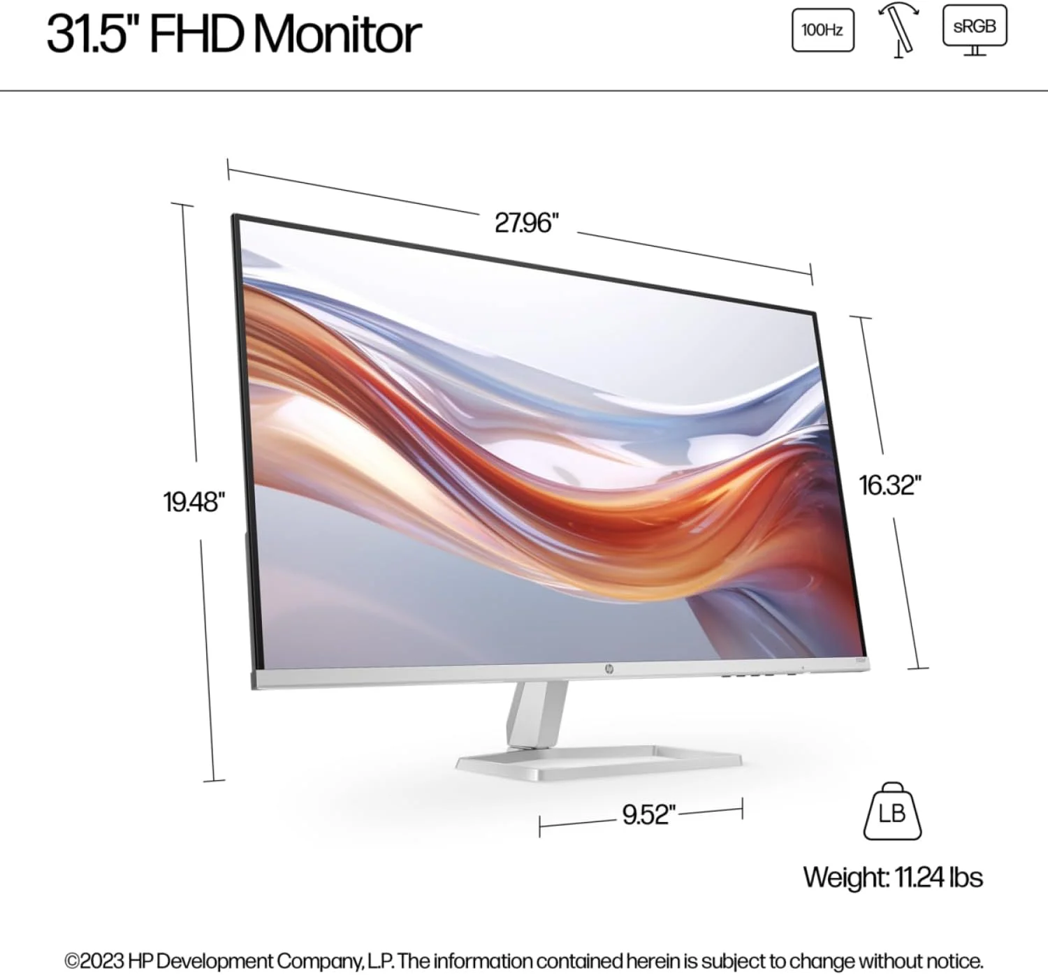 مانیتور تجاری 31.5 اینچی HP با صفحه نمایش FHD - پنل IPS، رزولوشن 1920x1080، پوشش 99% sRGB، نرخ نوسازی 100 هرتز، زمان پاسخگویی 5 میلیثانیه (شامل پایه هدست First Wave + ماوس بیسیم + ماوس پد First Wave) مدل s5 532sf مانیتور تجاری 31.5 اینچی HP با صفحه نمایش FHD - پنل IPS، رزولوشن 1920x1080، پوشش 99% sRGB، نرخ نوسازی 100 هرتز، زمان پاسخگویی 5 میلیثانیه (شامل پایه هدست First Wave + ماوس بیسیم + ماوس پد First Wave) مدل s5 532sf