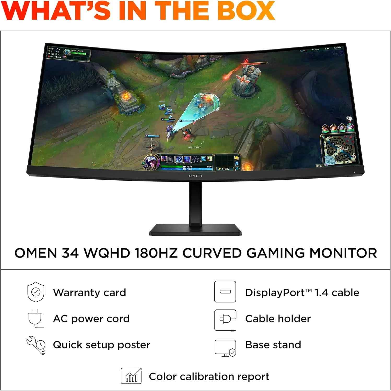 مانیتور گیمینگ خمیده 34 اینچی HP OMEN WQHD 180Hz، نمایشگر Wide QHD (3440 x 1440)، پنل VA، VESA DisplayHDR 400، زمان پاسخگویی 1ms MPRT (با Overdrive)، فناوری AMD FreeSync Premium، مشکی، OMEN 34c G2 (2025) مانیتور گیمینگ خمیده 34 اینچی HP OMEN WQHD 180Hz، نمایشگر Wide QHD (3440 x 1440)، پنل VA، VESA DisplayHDR 400، زمان پاسخگویی 1ms MPRT (با Overdrive)، فناوری AMD FreeSync Premium، مشکی، OMEN 34c G2 (2025)