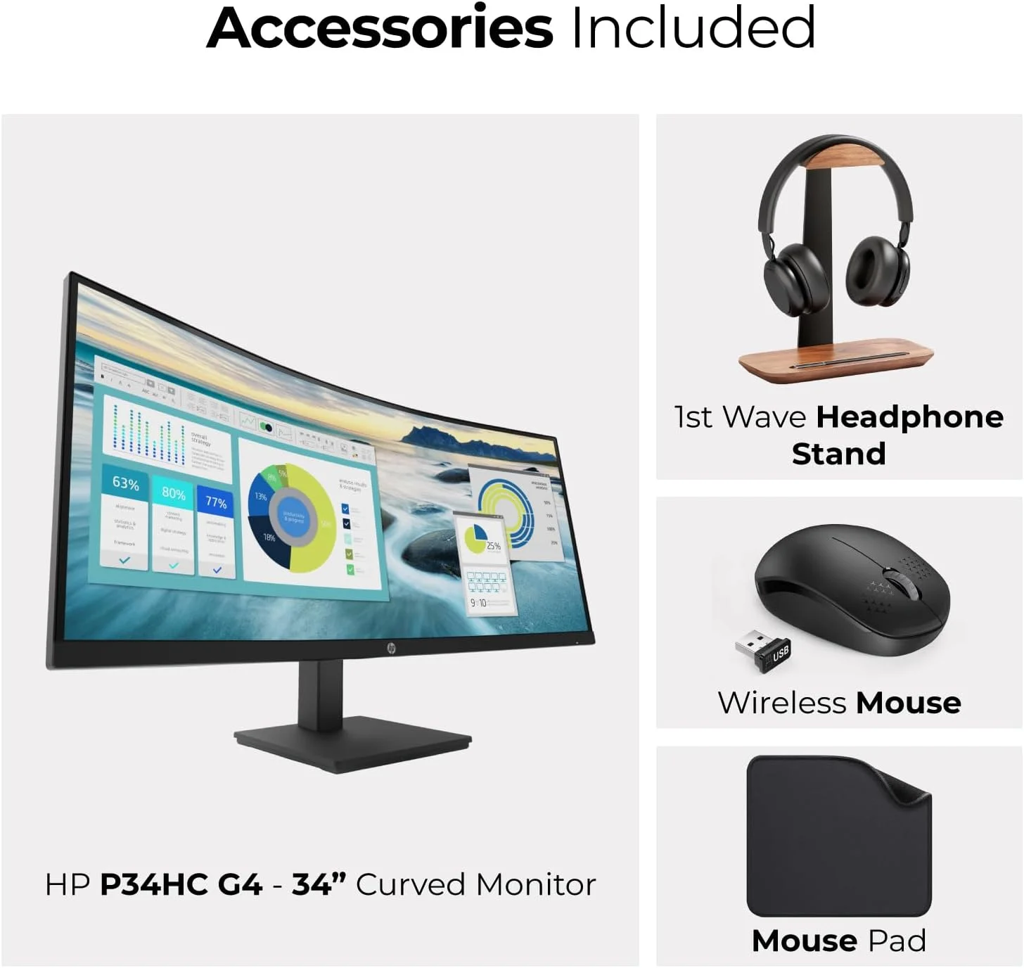 مانیتور خمیده فوق عریض 34 اینچی HP مدل P34hc G4 مناسب کسب و کار با رزولوشن WQHD و درگاه USB-C - پنل IPS، رزولوشن 3440x1440، نرخ نوسازی 100 هرتز، HDMI، DisplayPort، USB-C (شامل پایه هدست 1st Wave + ماوس بی سیم + پد ماوس) مانیتور خمیده فوق عریض 34 اینچی HP مدل P34hc G4 مناسب کسب و کار با رزولوشن WQHD و درگاه USB-C - پنل IPS، رزولوشن 3440x1440، نرخ نوسازی 100 هرتز، HDMI، DisplayPort، USB-C (شامل پایه هدست 1st Wave + ماوس بی سیم + پد ماوس)