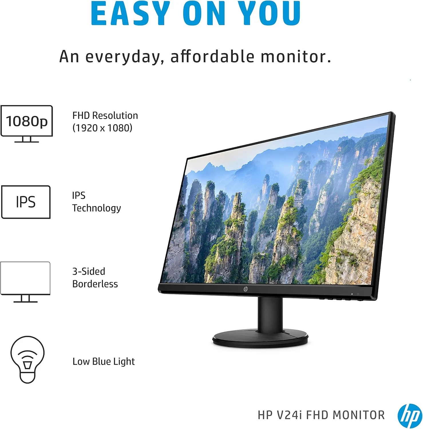 مانیتور 23.8 اینچی HP v24i Full HD (1920 x 1080) (1 VGA, 1 HDMI) - مشکی مانیتور 23.8 اینچی HP v24i Full HD (1920 x 1080) (1 VGA, 1 HDMI) - مشکی
