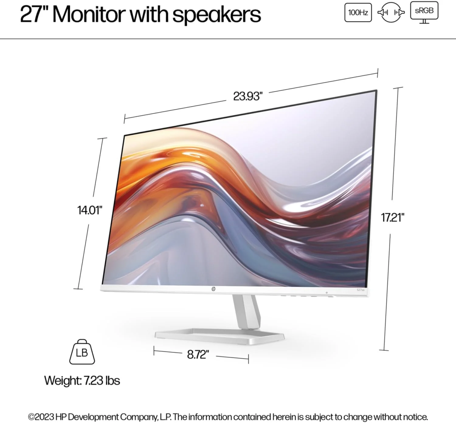 مانیتور 27 اینچی تجاری HP با صفحه نمایش FHD – پنل IPS، رزولوشن 1920x1080، نرخ تازه سازی 100 هرتز، 5 میلی ثانیه، HDMI، VGA (شامل پایه هدست First Wave + ماوس بی سیم + پد ماوس) – S5 527SF مانیتور 27 اینچی تجاری HP با صفحه نمایش FHD – پنل IPS، رزولوشن 1920x1080، نرخ تازه سازی 100 هرتز، 5 میلی ثانیه، HDMI، VGA (شامل پایه هدست First Wave + ماوس بی سیم + پد ماوس) – S5 527SF