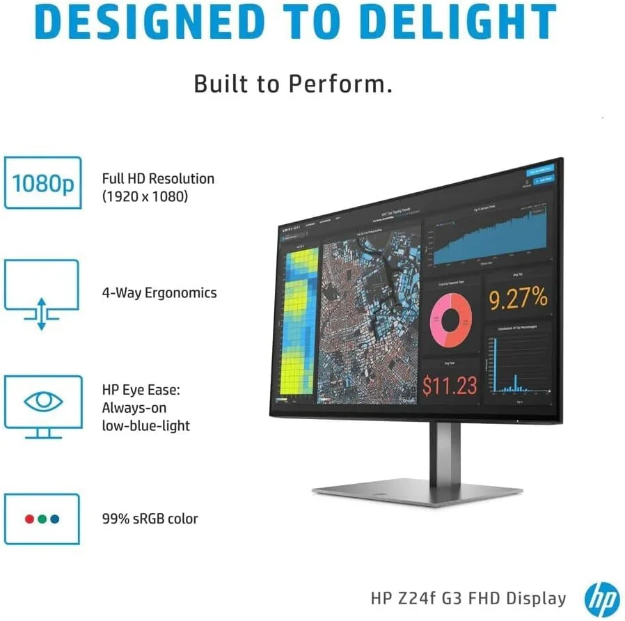 مانیتور HP Z24f G3 Full HD LCD 1920 x 1080، نمایشگر، HDMI و USB HUB - زمان پاسخگویی سریع و تنظیمات قابل تنظیم 5ms GtG مانیتور HP Z24f G3 Full HD LCD 1920 x 1080، نمایشگر، HDMI و USB HUB - زمان پاسخگویی سریع و تنظیمات قابل تنظیم 5ms GtG
