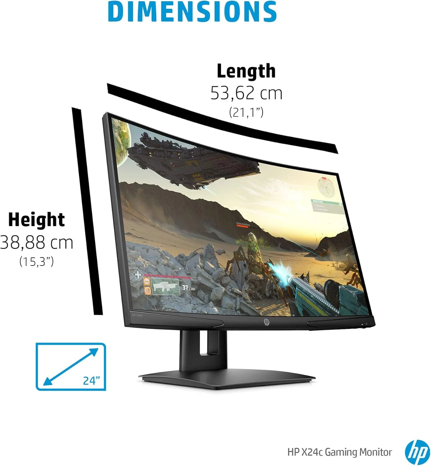 مانیتور گیمینگ HP X24c | مانیتور گیمینگ خمیده 1500R با رزولوشن FHD، نرخ تازه سازی 144 هرتز و AMD FreeSync Premium | (9EK40AA) مشکی مانیتور گیمینگ HP X24c | مانیتور گیمینگ خمیده 1500R با رزولوشن FHD، نرخ تازه سازی 144 هرتز و AMD FreeSync Premium | (9EK40AA) مشکی