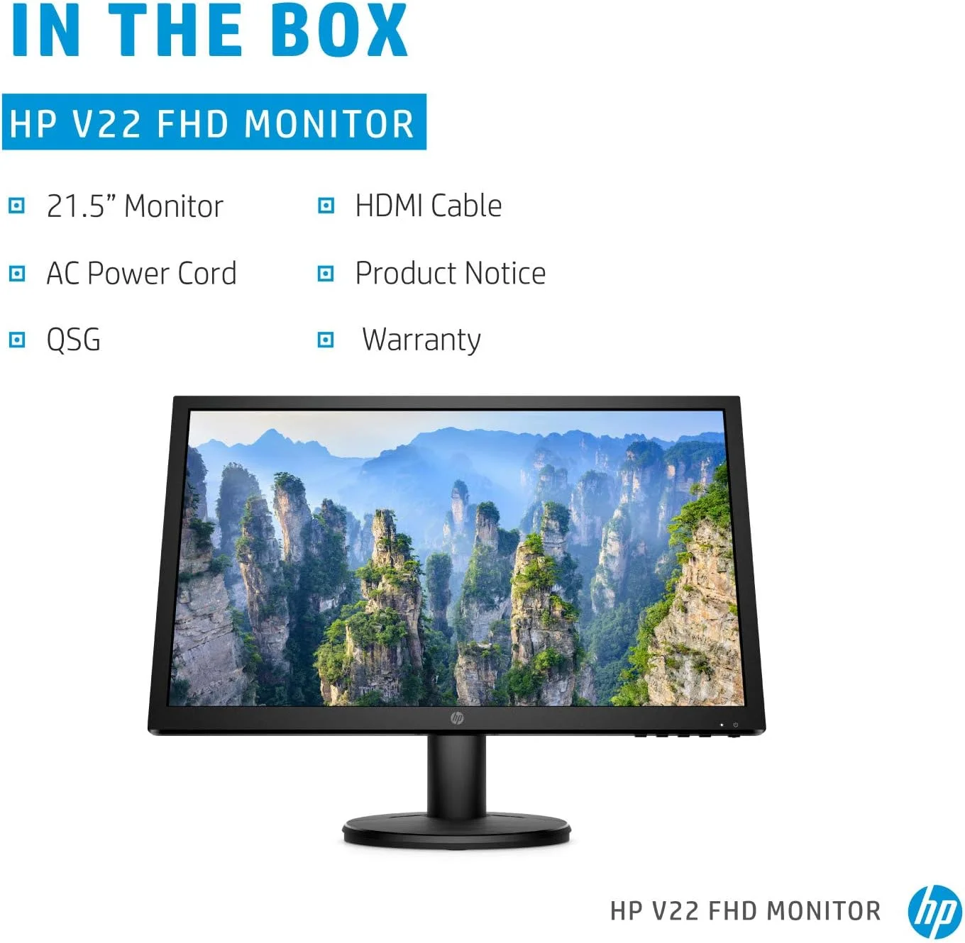 مانیتور فول اچ دی HP v22 (1920 x 1080) 21.5 اینچ (1 VGA، 1 HDMI) - مشکی مانیتور فول اچ دی HP v22 (1920 x 1080) 21.5 اینچ (1 VGA، 1 HDMI) - مشکی