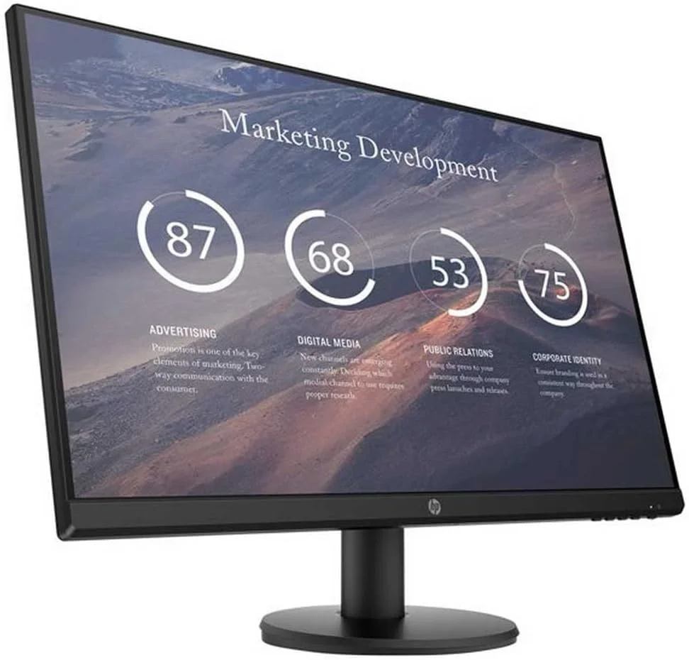 مانیتور صفحه تخت HP P27v G4، 68.6 سانتی متر (27 اینچ)، 1920 x 1080 پیکسل، Full HD، LCD، مشکی