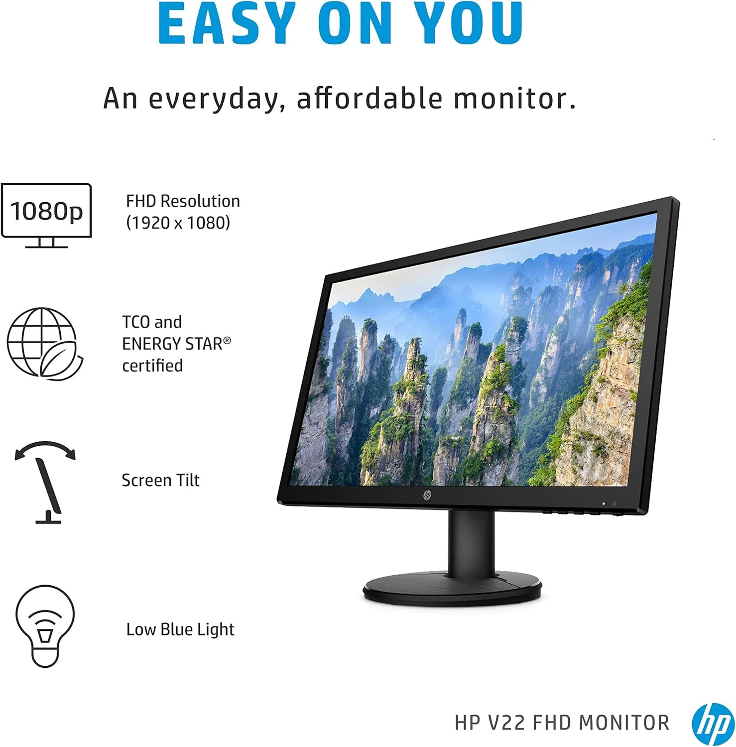 مانیتور فول اچ دی HP v22 (1920 x 1080) 21.5 اینچ (1 VGA، 1 HDMI) - مشکی مانیتور فول اچ دی HP v22 (1920 x 1080) 21.5 اینچ (1 VGA، 1 HDMI) - مشکی