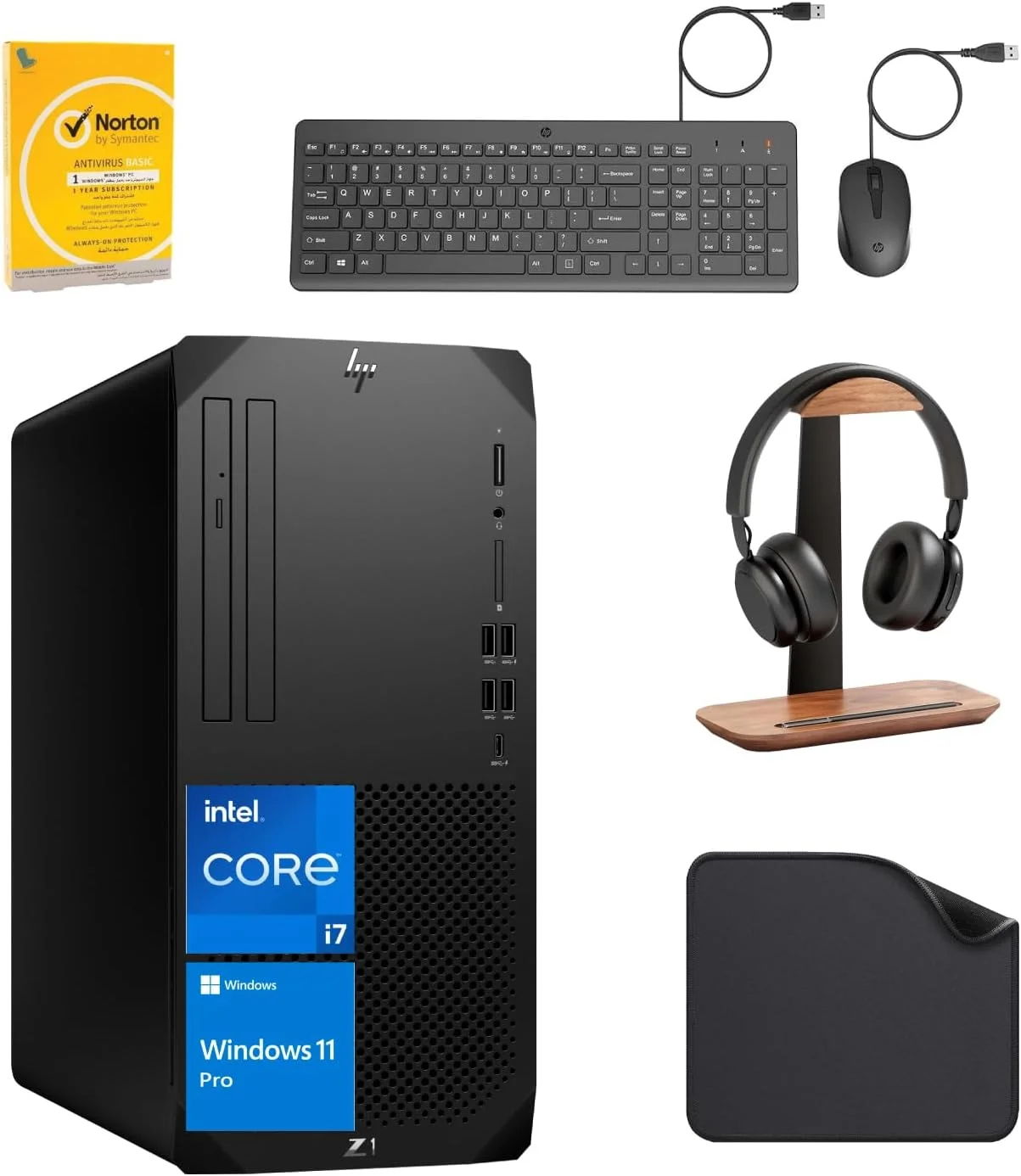 کامپیوتر رومیزی ورک استیشن HP (Z1 G9) نسل 14 اینتل i7-14700، گرافیک Intel UHD، رم 64 گیگابایت DDR5، اس اس دی 1 ترابایت، ویندوز 11 پرو، (شامل پایه هدست First Wave + کیبورد سیمی + ماوس + آنتی ویروس + پد ماوس)