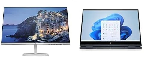 مانیتور HP M24Fd Usb C + لپ تاپ 2 در 1 HP ENVY x360 مدل 13-bf0017ne، صفحه نمایش لمسی 13.3 اینچی 2.8K، پردازنده نسل دوازدهم Intel® Core™ i7، رم 16 گیگابایتی، SSD 512 گیگابایتی، گرافیک Intel® Iris® Xᵉ، ویندوز 11 هوم، صفحه کلید عربی-انگلیسی