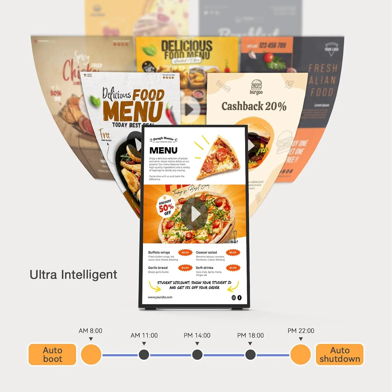 صفحه نمایش تبلیغاتی 18.5 اینچی HD 500 نیتی برای کیوسک پرداخت فروشگاهی، تبلیغات تجاری، اندروید با ورودی HDMI و پخش کننده رسانه دیجیتال
