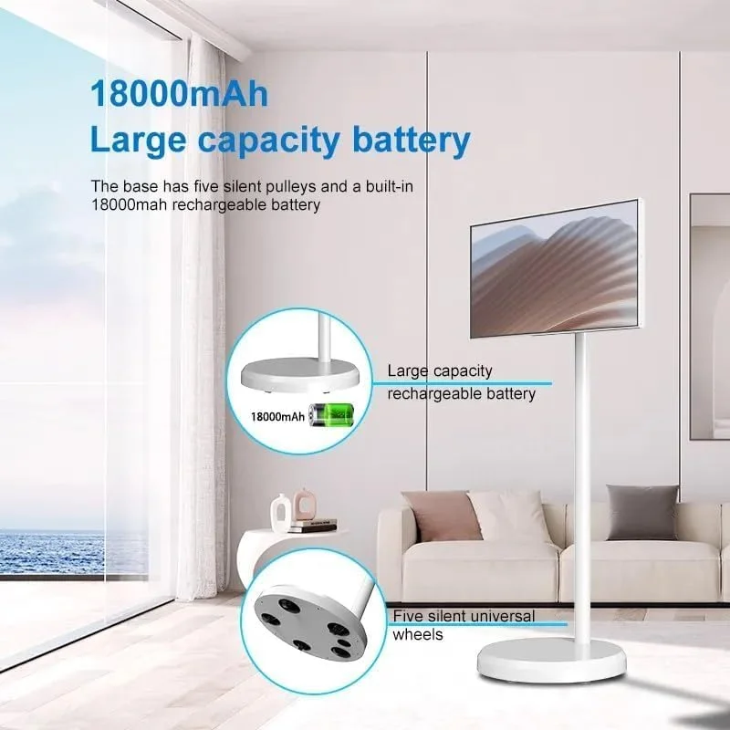 مانیتور لمسی قابل حمل 24 اینچی 8 گیگابایت رم، 128 گیگابایت حافظه داخلی با پایه ایستاده UHD، نمایشگرهای تلویزیون با پایه متحرک، بالابر، چرخش آزادانه، باتری داخلی و حرکت کامل + پلی استور مانیتور لمسی قابل حمل 24 اینچی 8 گیگابایت رم، 128 گیگابایت حافظه داخلی با پایه ایستاده UHD، نمایشگرهای تلویزیون با پایه متحرک، بالابر، چرخش آزادانه، باتری داخلی و حرکت کامل + پلی استور