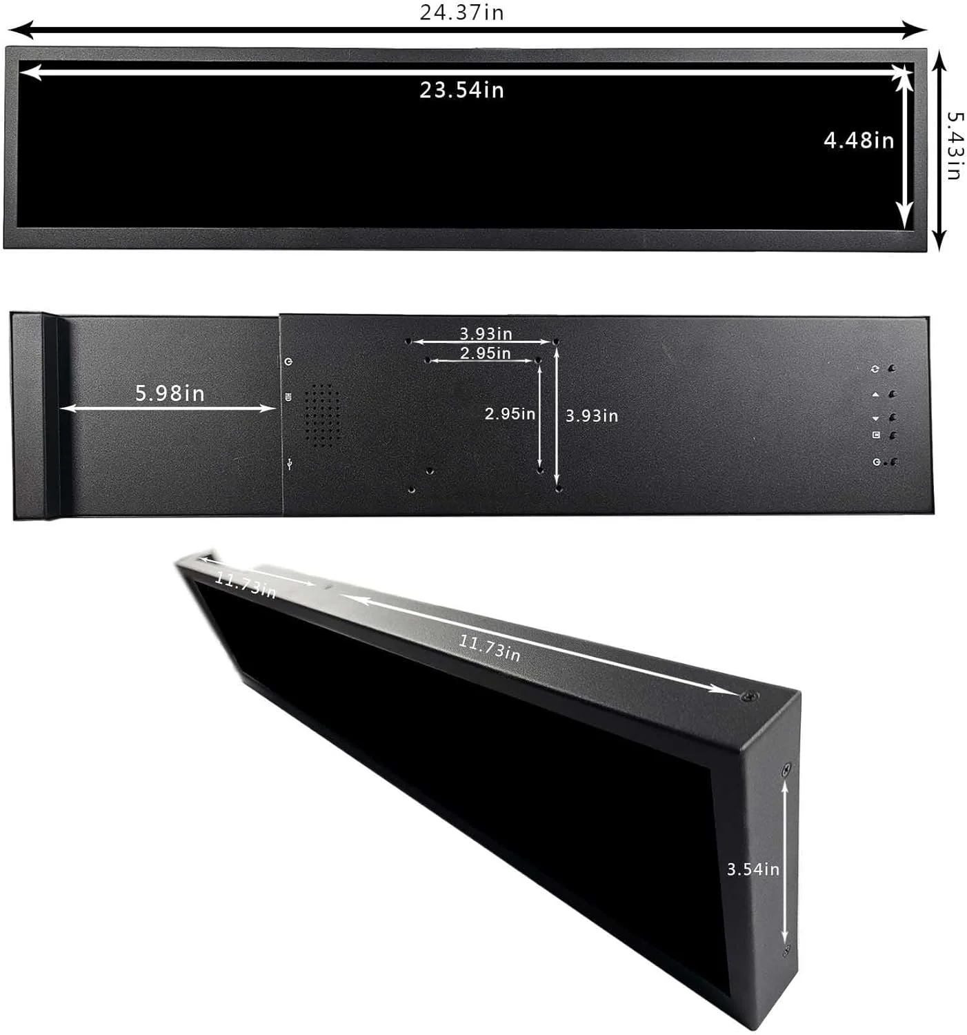 نمایشگر عریض 24 اینچی VSDISPLAY با رزولوشن 1920x360 IPS برای مانیتور تابلویی گیمینگ، مانیتور تبلیغاتی قفسه فروشگاهی با رابط ویدئویی USB نمایشگر عریض 24 اینچی VSDISPLAY با رزولوشن 1920x360 IPS برای مانیتور تابلویی گیمینگ، مانیتور تبلیغاتی قفسه فروشگاهی با رابط ویدئویی USB