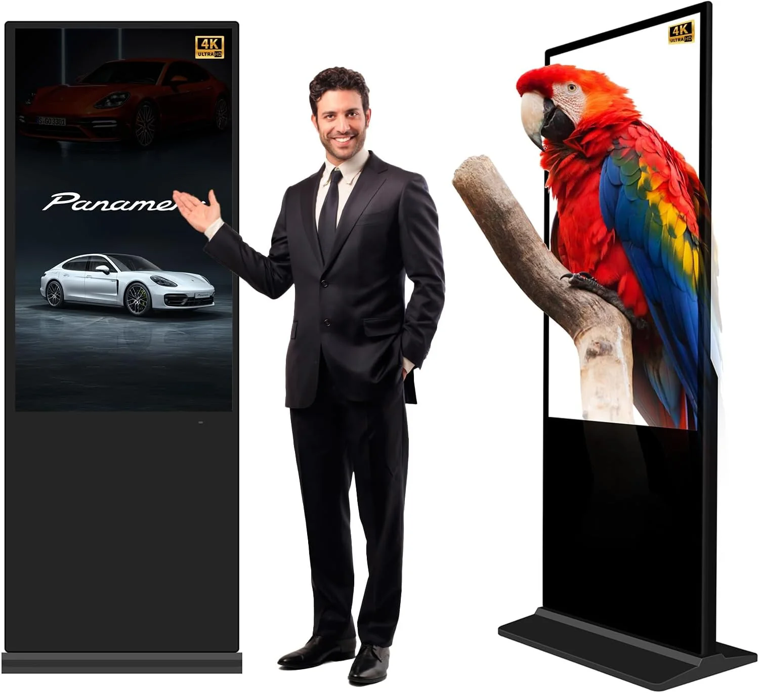 نمایشگر تابلوی دیجیتال 55 اینچی ZPNUZDU، صفحه نمایش لمسی تعاملی LCD ایستاده 4K، با وای فای USB/نرم افزار برنامه ورودی توتم دیجیتال پخش کننده خودکار تبلیغات اندروید 11