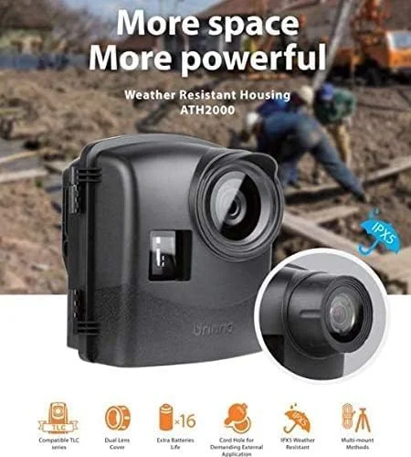 بسته دوربین کنترلر تایم لپس Brinno BCC200-BLE+ASP1000-P+ATH2000، شامل: دوربین تایم لپس HDR TLC200Pro-BLE، کیت برق خورشیدی، محفظه ضد آب IPX5 با منبع تغذیه باتری اضافی