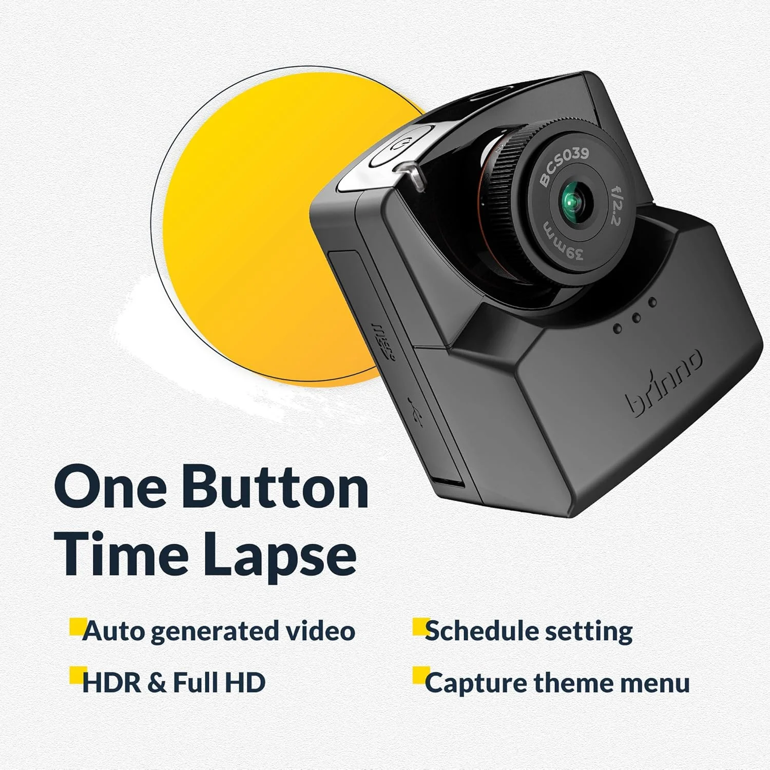 مجموعه دوربین تایم لپس Brinno، دوربین فیلمبرداری Full HD 1080P Step Video Stop Motion، دوربین داخلی و خارجی برای ساخت و ساز، گیاهان، باغ، خانه، شامل گیره نصب قابل تنظیم، سه پایه، کیف حمل - BAC2000