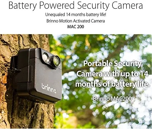 دوربین امنیتی قابل حمل بدون سیم Brinno MAC200 با قابلیت تشخیص حرکت (مشکی)