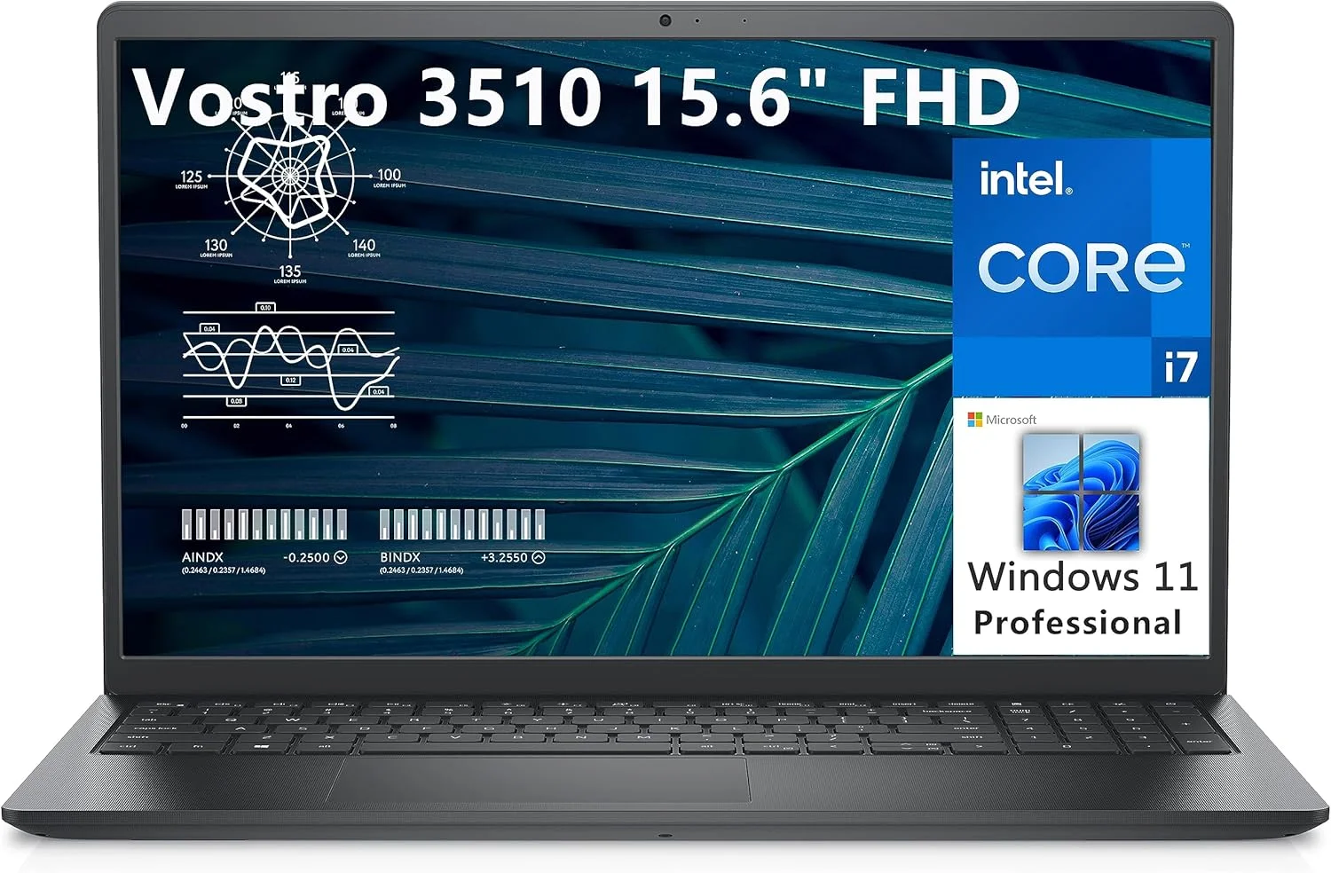 لپ تاپ تجاری دل Vostro 3520 با صفحه نمایش 15.6 اینچی FHD، پردازنده Intel Quad-Core i7-1255U با فرکانس 1.7 تا 4.7 گیگاهرتز، 16 گیگابایت رم DDR4، 512 گیگابایت SSD PCIe، WiFi، بلوتوث، مشکی کربنی، ویندوز 11 پرو (کیبورد بدون نور پس زمینه)