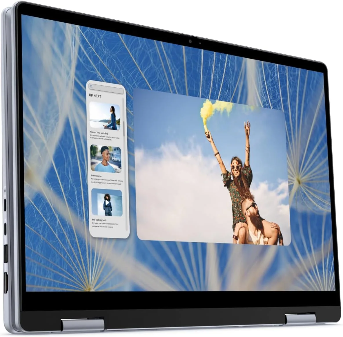 لپ تاپ 2 در 1 دل Inspiron 14 7440، صفحه نمایش لمسی 14 اینچی FHD+، پردازنده Intel Core 7 150U (> i7-1355U)، رم 32 گیگابایتی DDR5، حافظه SSD 1 ترابایتی، کیبورد با نور پس زمینه، حسگر اثر انگشت، Type-C، وب کم FHD، ویندوز 11 پرو، همراه با لوازم جانبی BWE، آبی یخی