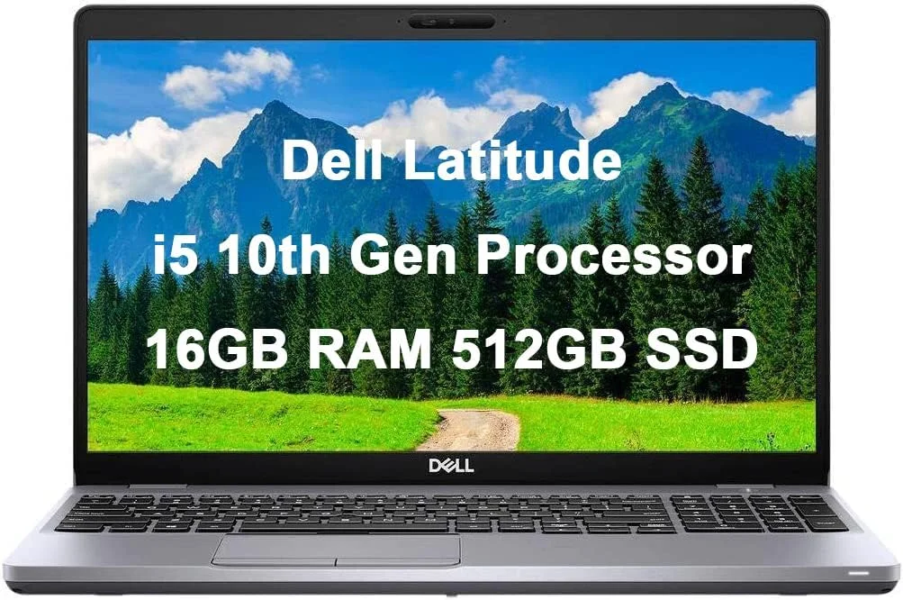 لپ تاپ دل Latitude 5510 (بازسازی شده)، نوت بوک تجاری 15.6 اینچی FHD (1920 x 1080)، پردازنده نسل دهم Intel Core i5-10210U، رم 16 گیگابایتی، SSD NVMe 512 گیگابایتی، وب کم، ویندوز 10 پرو