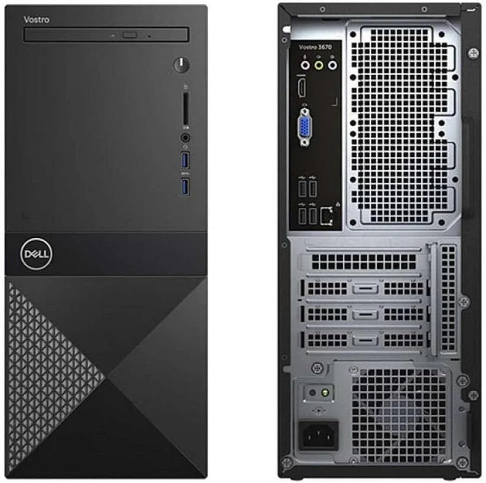 کامپیوتر رومیزی تجاری Dell Vostro 3910 نسل دوازدهم 2023، پردازنده Intel Core i3-12100 | رم 8 گیگابایتی DDR4 | هارد دیسک 1 ترابایتی + SSD 256 گیگابایتی | WiFi 802.11ac | بلوتوث 5.0 | بدون DVD | ویندوز 11