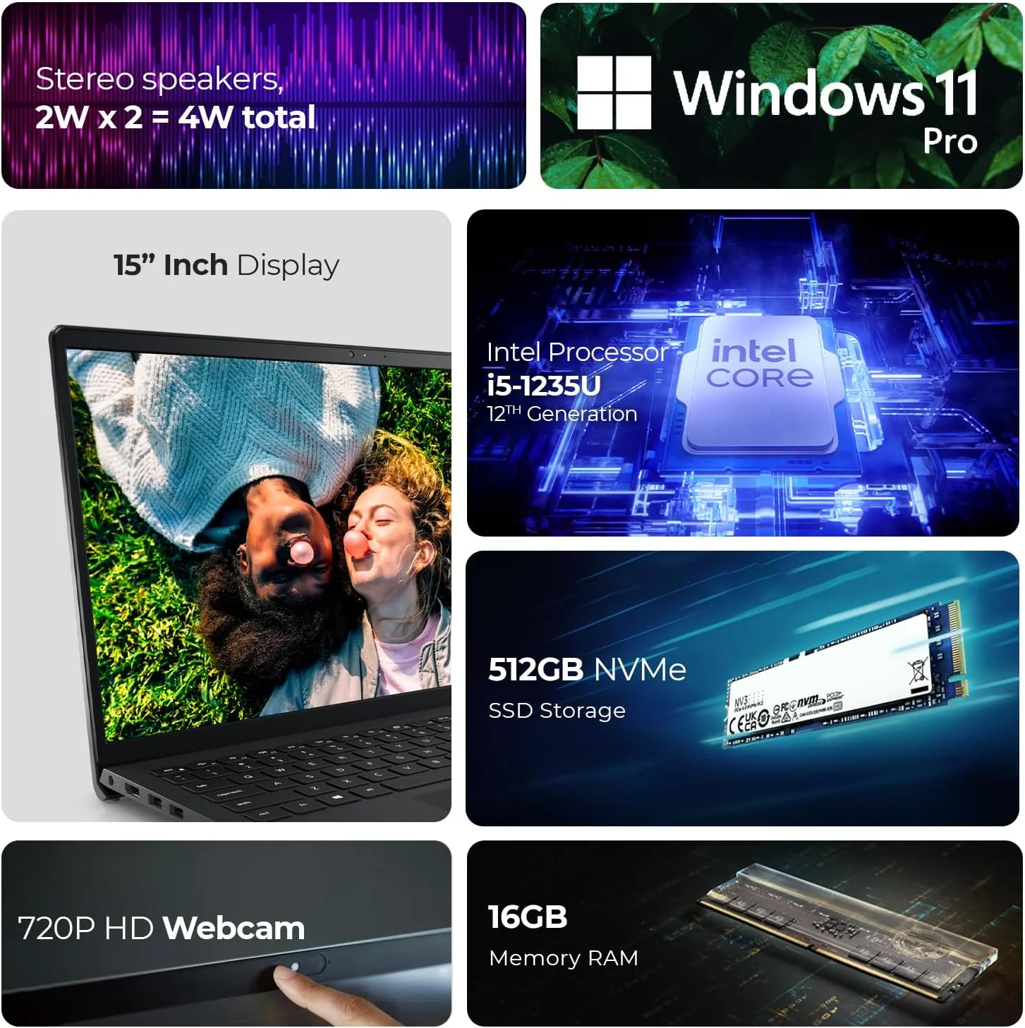 لپ تاپ تجاری DELL Inspiron 3520، نسل دوازدهم Intel i5-1235U، رم 16 گیگابایت، SSD 512 گیگابایت، ویندوز 11 پرو (شامل پایه لپ تاپ 1st Wave + ماوس بی سیم + پد ماوس + آنتی ویروس) لپ تاپ تجاری DELL Inspiron 3520، نسل دوازدهم Intel i5-1235U، رم 16 گیگابایت، SSD 512 گیگابایت، ویندوز 11 پرو (شامل پایه لپ تاپ 1st Wave + ماوس بی سیم + پد ماوس + آنتی ویروس)