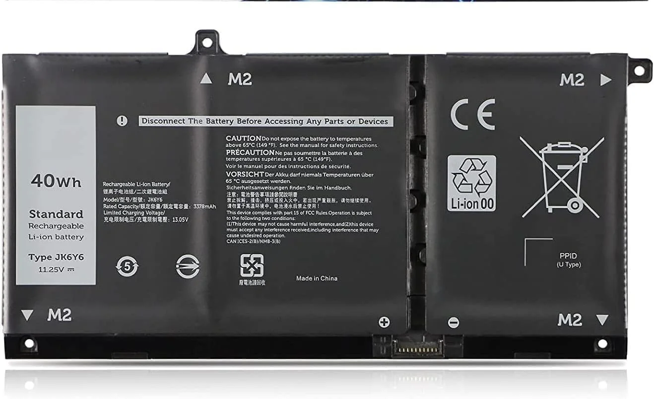 باتری لپ تاپ 40Wh JK6Y6 سازگار با De.ll Latitude 3410 3510 Vostro 5300 5401 5402 Inspirn 5300 5301 5401 5402 5408 5409 5501 5502 5505 5500 8 5509 5400 5406 7405 7300 7306 7500 7506 2-in
