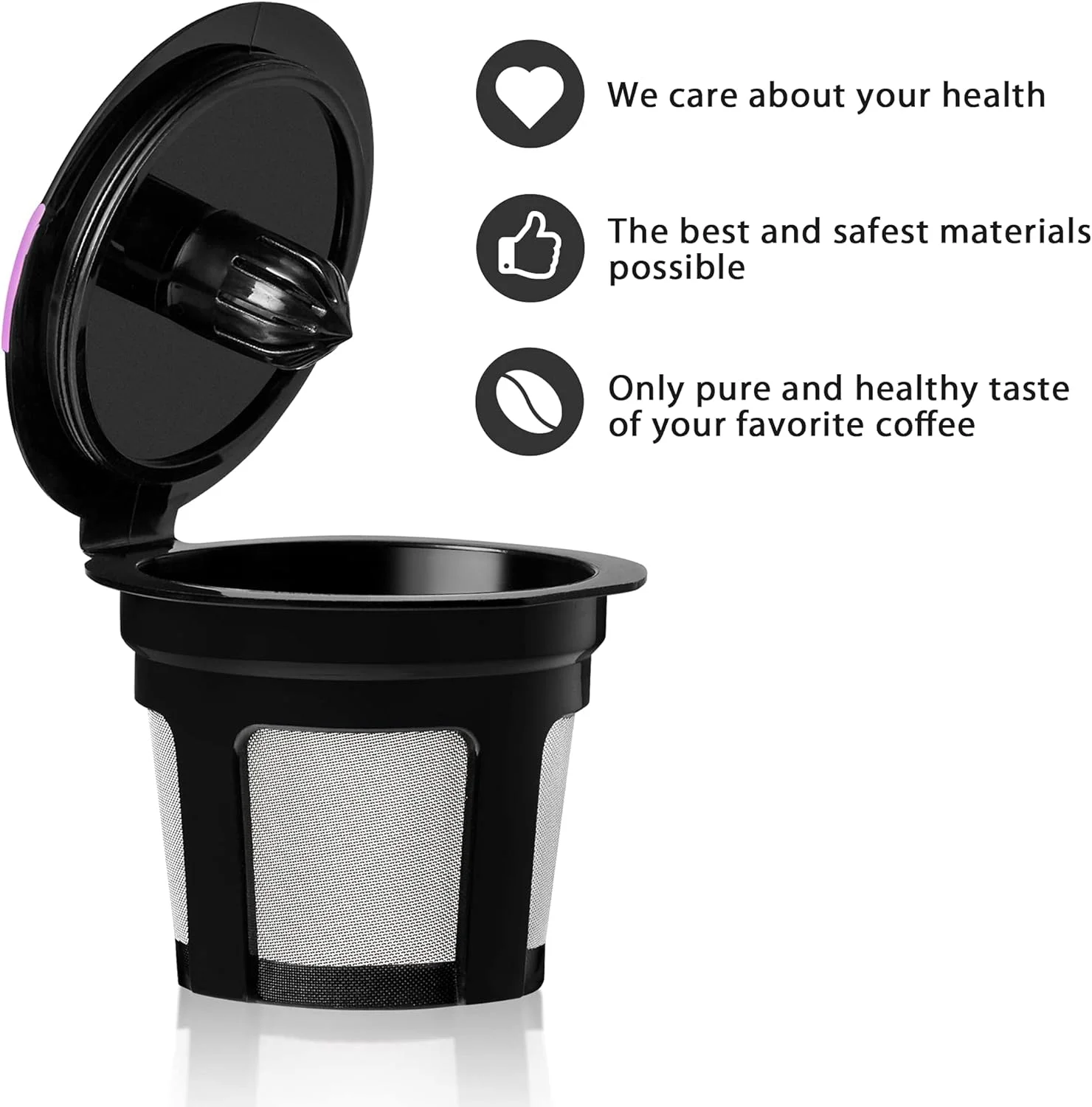 فیلتر قهوه KASTWAVE، بسته 4 عددی، فیلترهای قابل استفاده مجدد K Cups، صافی توری استیل ضد زنگ، فیلترهای پاد برای چای سیاه آشپزخانه خانگی Keurig فیلتر قهوه KASTWAVE، بسته 4 عددی، فیلترهای قابل استفاده مجدد K Cups، صافی توری استیل ضد زنگ، فیلترهای پاد برای چای سیاه آشپزخانه خانگی Keurig