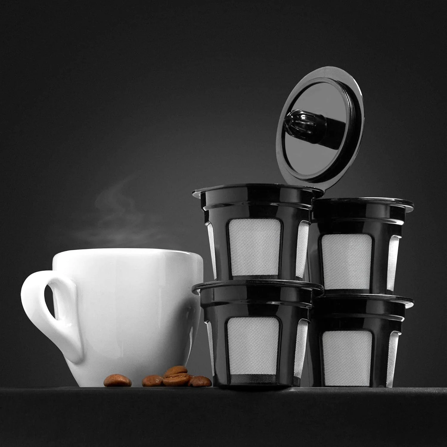 فیلتر قهوه KASTWAVE، بسته 4 عددی، فیلترهای قابل استفاده مجدد K Cups، صافی توری استیل ضد زنگ، فیلترهای پاد برای چای سیاه آشپزخانه خانگی Keurig فیلتر قهوه KASTWAVE، بسته 4 عددی، فیلترهای قابل استفاده مجدد K Cups، صافی توری استیل ضد زنگ، فیلترهای پاد برای چای سیاه آشپزخانه خانگی Keurig