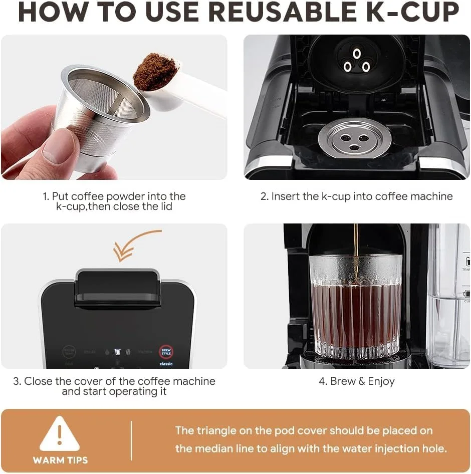 فیلترهای استیل ضد زنگ قابل استفاده مجدد K Cup KASTWAVE، بسته 2 عددی، طراحی شده برای دستگاه قهوه ساز Ninja Dual Brew، راه حل پایدار برای پادهای قهوه، سازگار با دستگاه Ninja CFP201 CFP301 Dual Brew Pro فیلترهای استیل ضد زنگ قابل استفاده مجدد K Cup KASTWAVE، بسته 2 عددی، طراحی شده برای دستگاه قهوه ساز Ninja Dual Brew، راه حل پایدار برای پادهای قهوه، سازگار با دستگاه Ninja CFP201 CFP301 Dual Brew Pro
