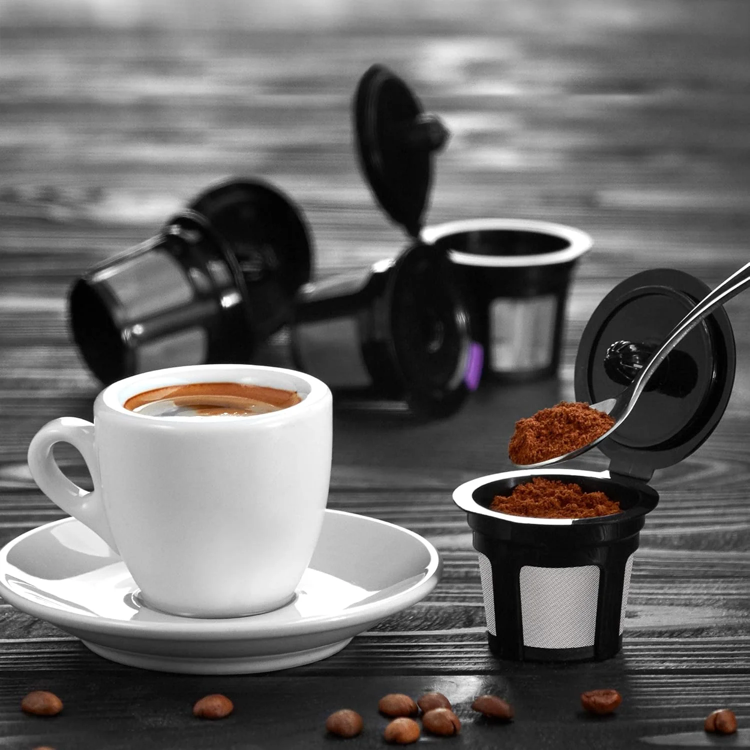فیلتر قهوه KASTWAVE، بسته 4 عددی، فیلترهای قابل استفاده مجدد K Cups، صافی توری استیل ضد زنگ، فیلترهای پاد برای چای سیاه آشپزخانه خانگی Keurig فیلتر قهوه KASTWAVE، بسته 4 عددی، فیلترهای قابل استفاده مجدد K Cups، صافی توری استیل ضد زنگ، فیلترهای پاد برای چای سیاه آشپزخانه خانگی Keurig