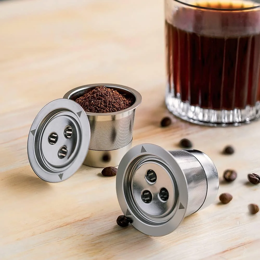 فیلترهای استیل ضد زنگ قابل استفاده مجدد K Cup KASTWAVE، بسته 2 عددی، طراحی شده برای دستگاه قهوه ساز Ninja Dual Brew، راه حل پایدار برای پادهای قهوه، سازگار با دستگاه Ninja CFP201 CFP301 Dual Brew Pro فیلترهای استیل ضد زنگ قابل استفاده مجدد K Cup KASTWAVE، بسته 2 عددی، طراحی شده برای دستگاه قهوه ساز Ninja Dual Brew، راه حل پایدار برای پادهای قهوه، سازگار با دستگاه Ninja CFP201 CFP301 Dual Brew Pro