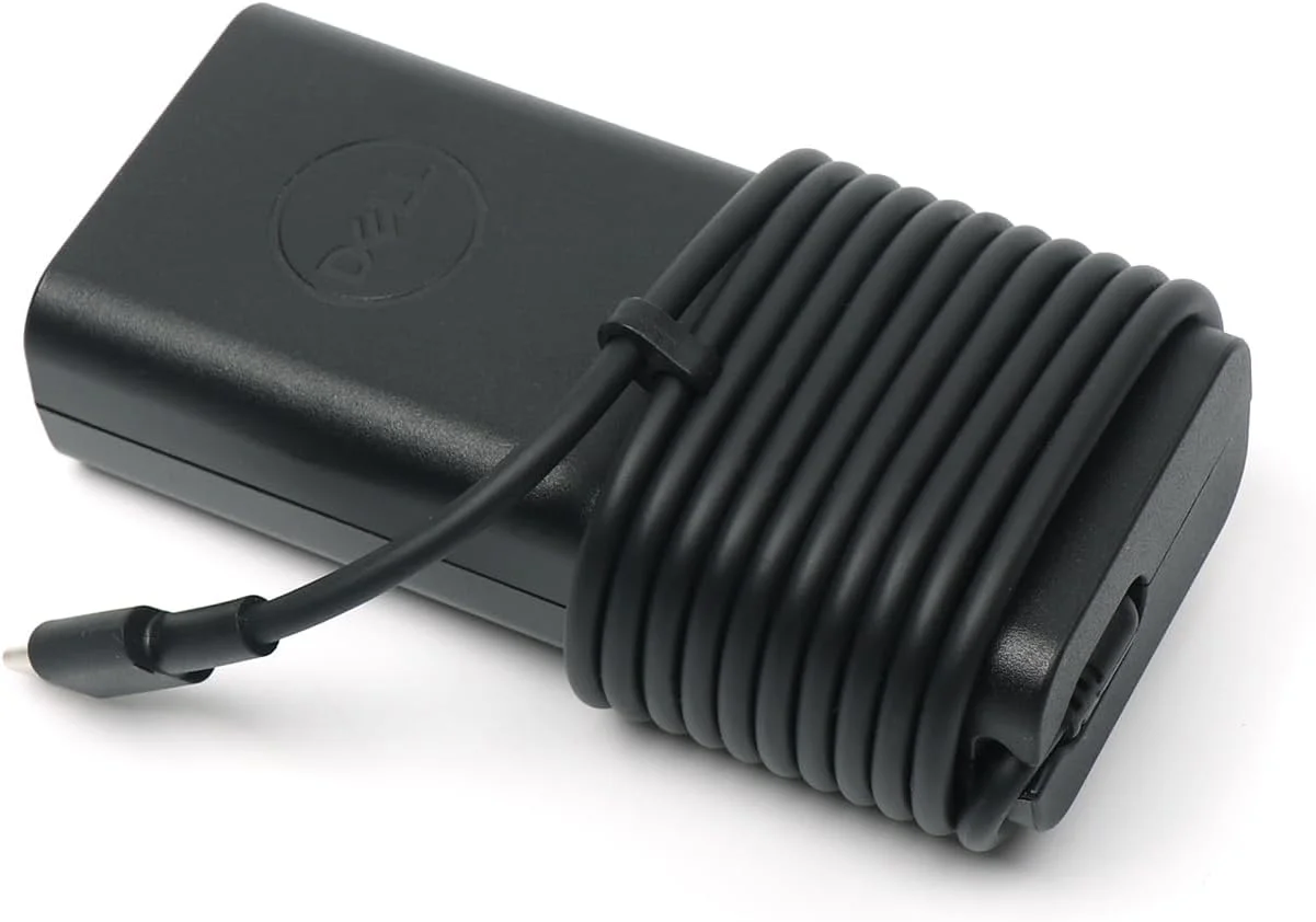 شارژر لپ تاپ دل 65 وات USB C، آداپتور AC Latitude 5500 5501 5510 5511 5520 5521 5530 5531 5540 با سیم برق 3 فوتی، مشکی، HA65NM190