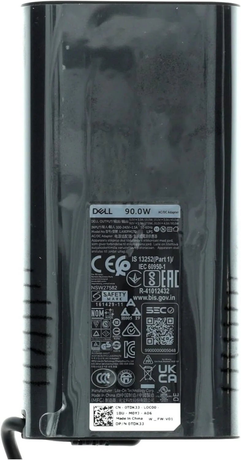 Dell Power Charger Charger Charger Adapter 90W USB-C Type-C TDK33 LA90PM170 XPS Latitude Precision WITHOUT Power Cord by PART4YOU
